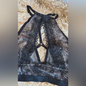 Victoria's Secret Black Lace Halter Bralette